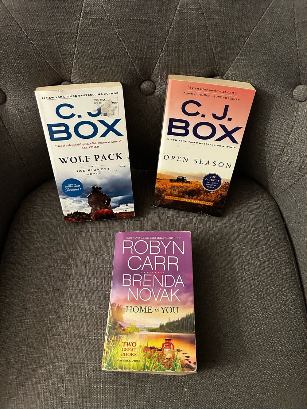 3 book Set - Wolf Pack & Open Season, Home to You titles CJ Box & Robyn Carr